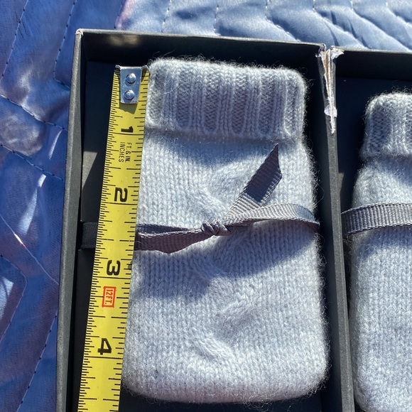 RH RESTORATION HARDWARE Cashmere Hand Warmers Mini Mitten silver sage blue NIB - Picture 4 of 9